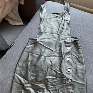Pleather overall dress